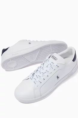 Buy Polo Ralph Lauren White HRT CT II Athletic Sneakers in Nappa