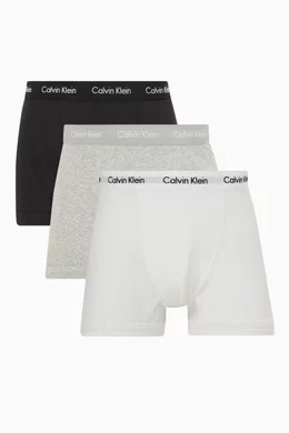 Buy Calvin Klein Black Plus Size Trunks in Stretch Cotton, Set of