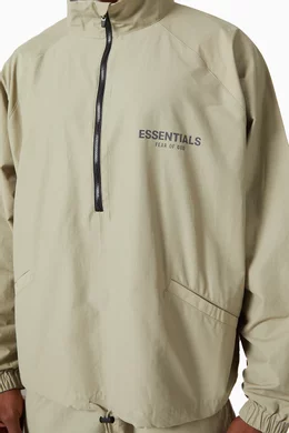 Buy Fear of God Essentials Green Half Zip Track Jacket in Cotton for Men Online Ounass Kuwait