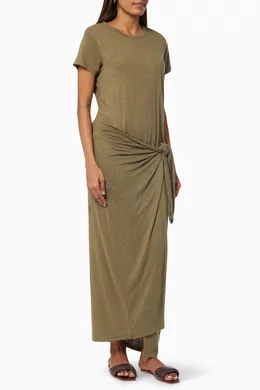 Buy Polo Ralph Lauren Green T shirt Wrap Dress in Linen Jersey for Women Online Ounass Kuwait