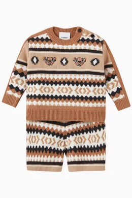 Buy Burberry Brown Sweater in Fair Isle Wool Cashmere for Baby