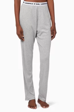 Buy KARL LAGERFELD Grey Logo Pyjama Pants for Women Online
