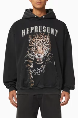 Buy Represent Black The Spirit Untamed Hoodie in Cotton Jersey for