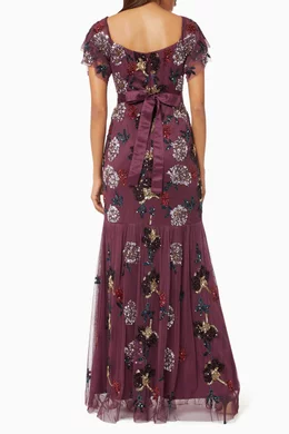 maya burgundy dress Sakkas Maya Floral Embroidered Sleeveless Button Up Rayon Dress main image 1