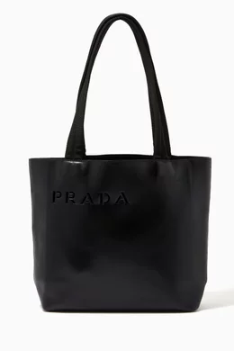 【関税込み】PRADA laser-cut leather large shopping bag Prada Large black perforated leather shopping bag | TheDoubleF