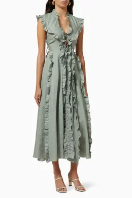 leo lin rental dresses Leo Lin Rayna Appliqué Floral Bustier Maxi Dress main image 0