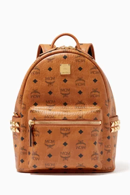 Buy MCM Brown Stark Side Studs Backpack in Visetos 32cm 12.5 for UNISEX Online Ounass Kuwait