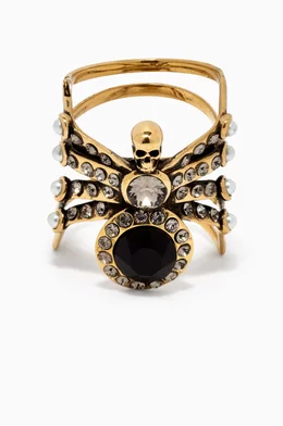 Buy McQueen Multicolour Spider Ring in Brass for Women Online