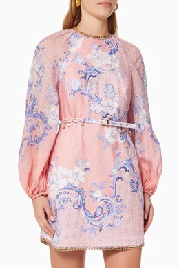 sachin and babi light blue dress Women's Zimmermann Postcard Spliced Minidress - Spliced Tonal Floral