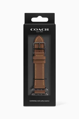 Leather Apple Watch Band 44mm Buy Coach Brown Apple Watch® Strap In Leather  42/44mm For Men