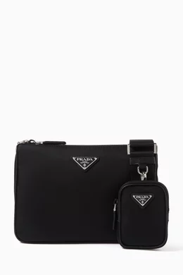Buy Prada Black Shoulder Bag in Re Nylon Saffiano Leather for Men Online Ounass Kuwait