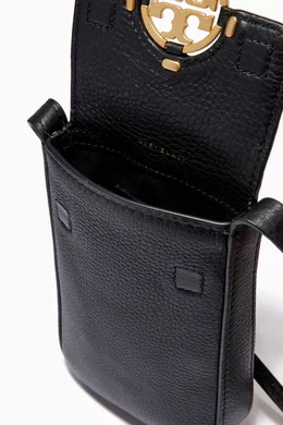 Buy Tory Burch Black Miller Phone Crossbody Bag in Leather for