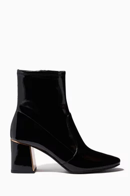 Buy Tory Burch Black Gigi Heel Boots in Patent Leather for Women