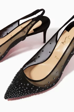 Buy Christian Louboutin Multicolour Follies Strass Sling 70 Pumps in Mesh Suede for Women Online Ounass Kuwait