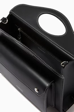 Buy Burberry Black Mini Pocket Bag in Topstitched Leather