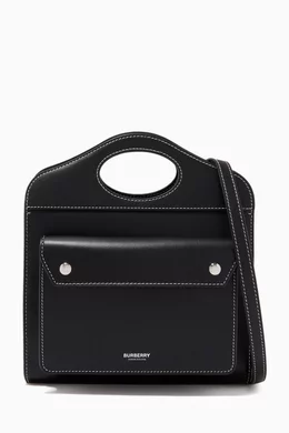☆人気☆【BURBERRY】☆Mini Topstitched Leather Pocket Ba.g☆ Burberry Mini Topstitched Leather Pocket Bag in Brown | Lyst