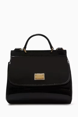 Dolce & Gabbana Sicily Large Patent Leather Top Handle Bag