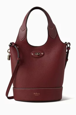 Buy Mulberry Burgundy Small Lily Tote Bag in Small Classic Grain