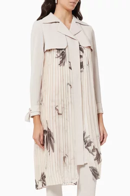 Buy Mimya Grey Floral Blazer Jacket in Crepe Chiffon for Women