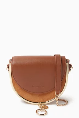 Buy See By Chloé Brown Small Mara Evening Bag in Grained Leather