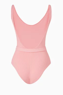 Buy Melissa Odabash Pink St Tropez Ribbed Swimsuit for Women