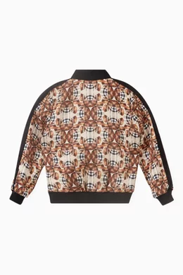 Buy Burberry Neutral Bomber Jacket in Thomas Bear Print Satin for Boys Online Ounass Kuwait