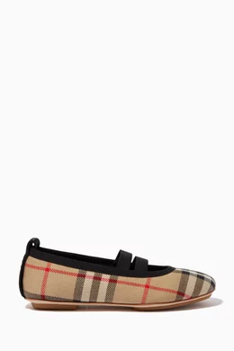 Buy Burberry Neutral Mini Grace Ballerinas for Girls Online