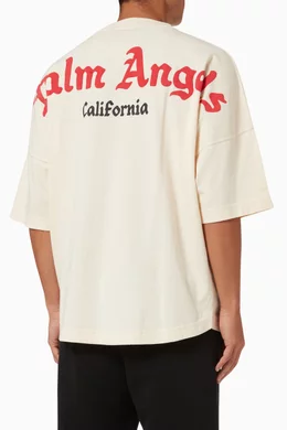 Buy Palm Angels Neutral California Oversized T-shirt in Cotton for