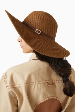 Buy Melissa Odabash Brown Jemima Hat in Woven Paper for Women Online Ounass Kuwait