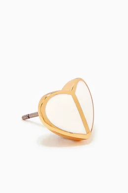 Buy Kate Spade New York White Heritage Spade Heart Enamel Studs in