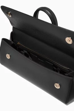 Buy Dolce & Gabbana Black Sicily Long Medium Top Handle Bag