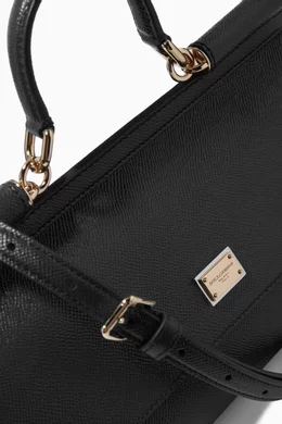 Buy Dolce & Gabbana Black Sicily Long Medium Top Handle Bag