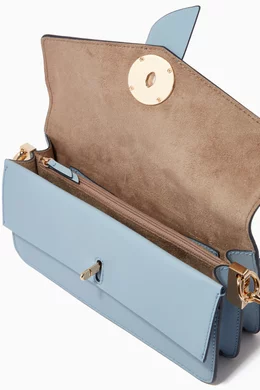 Buy Michael Kors Blue Medium Greenwich Shoulder Bag in Saffiano