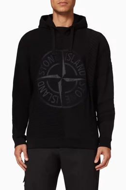 Stone island hoodie logo on front sale