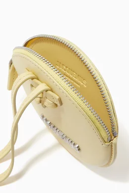 Buy Jacquemus Yellow Le Pitchou Round Coin Purse in Leather for