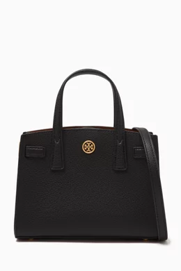 Buy Tory Burch Black Micro Walker Satchel in Leather for Women