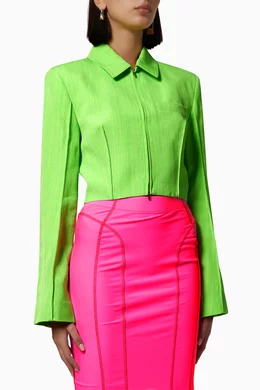 Buy Jacquemus Green The Limao Jacket in Viscose for Women Online