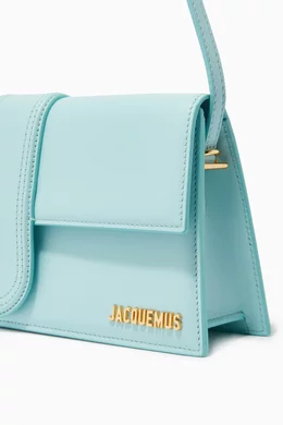 Buy Jacquemus Blue Le Bambino Long Medium Shoulder Bag in Smooth