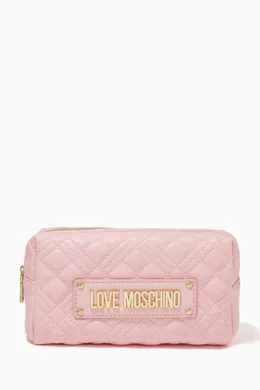 Makeup Bag Pink Prada Kosmetik Tasche Buy Love Moschino Pink