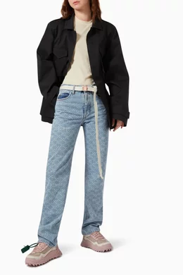 Buy Off-White White Mini Classic Industrial Belt in Jacquard Nylon