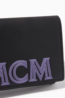 Buy MCM Black Mini Bifold Snap Wallet in MCM Leather for UNISEX Online Ounass Kuwait
