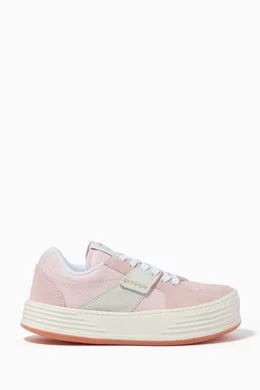 Buy Palm Angels Pink Snow Low-top Sneakers in Leather Suede for