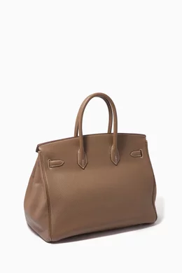 Buy Hermès Pre-Loved Grey Birkin 35 Togo Tote Bag in Leather for