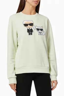 Buy KARL LAGERFELD Green Ikonik Karl Choupette Sweatshirt for