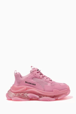Buy Balenciaga Pink Triple S Clear Sole Sneakers in Double Foam