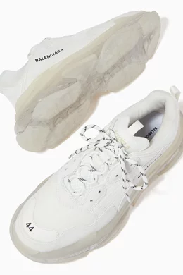 Buy Balenciaga White Triple S Clear Sole Sneaker in Double Foam