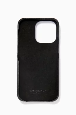 Buy Balenciaga Black iPhone 13 Case in Leather for Men Online