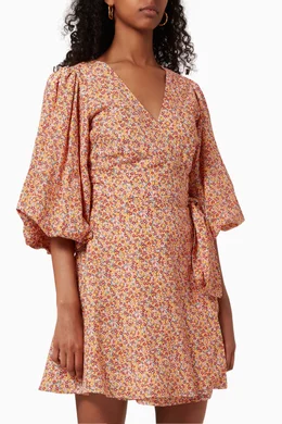 Buy Minkpink Orange Morwell Wrap Mini Dress in Cotton for Women Online |  Ounass Kuwait