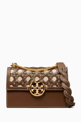 Tory Burch Miller Basketweave ショルダーバッグ Buy Tory Burch Brown Miller Small Shoulder Bag in Basketweave