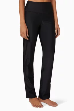 Buy Nike Black Victory Straight Fit Swim Leggings in Stretch Nylon